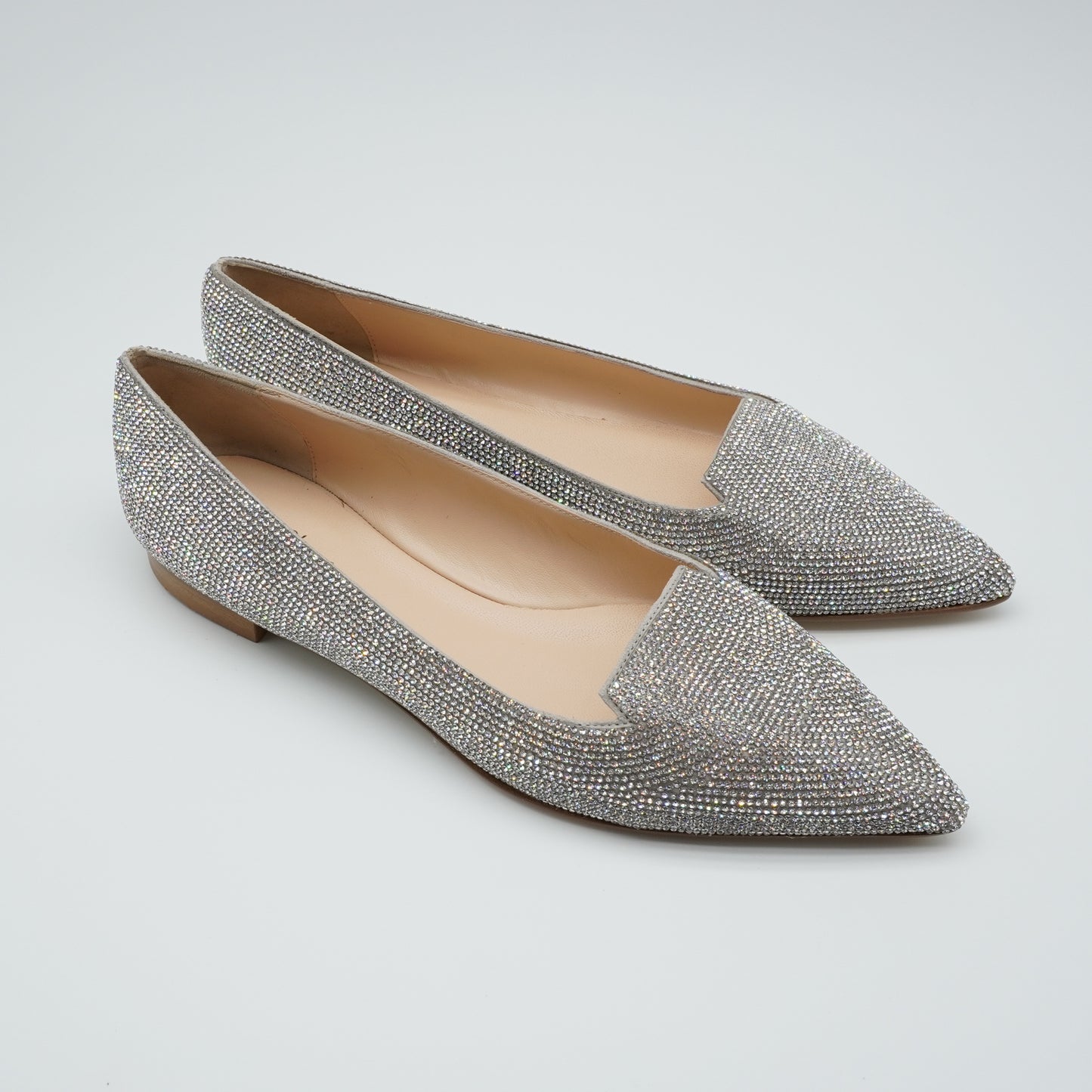 Pointy Loafer Crystal Silver