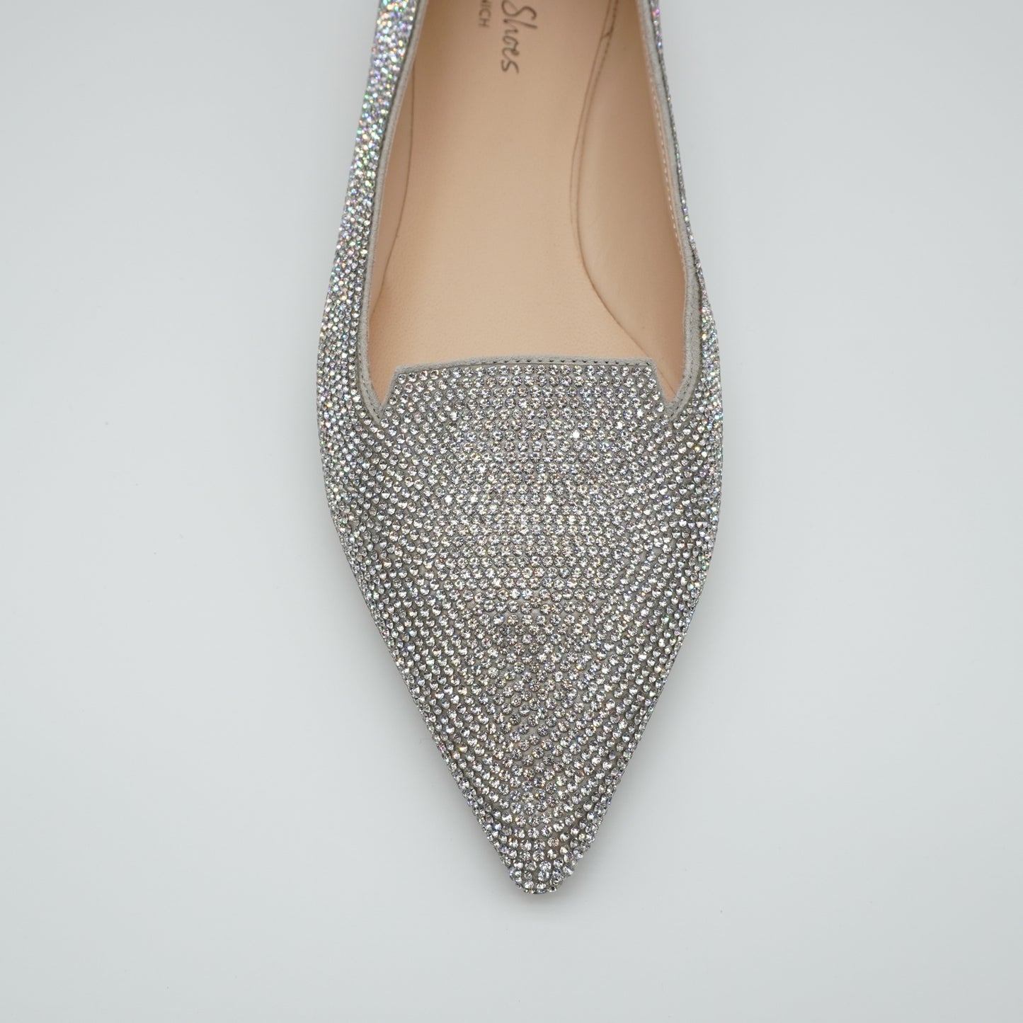 Pointy Loafer Crystal Silver