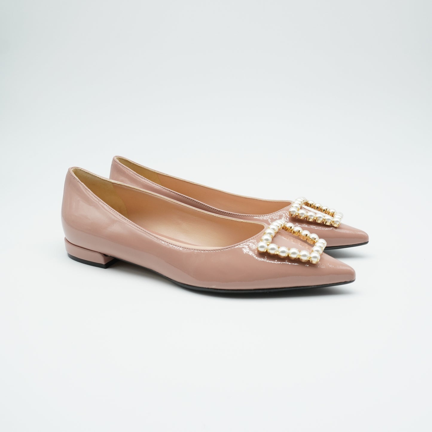 Ballerina Lackleder Nude Perle