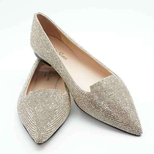 Pointy Loafer Crystal Platin