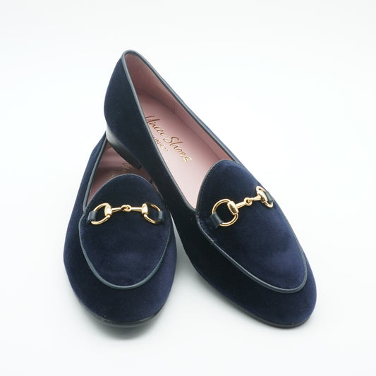 Horsebit Loafer Velvet Navy