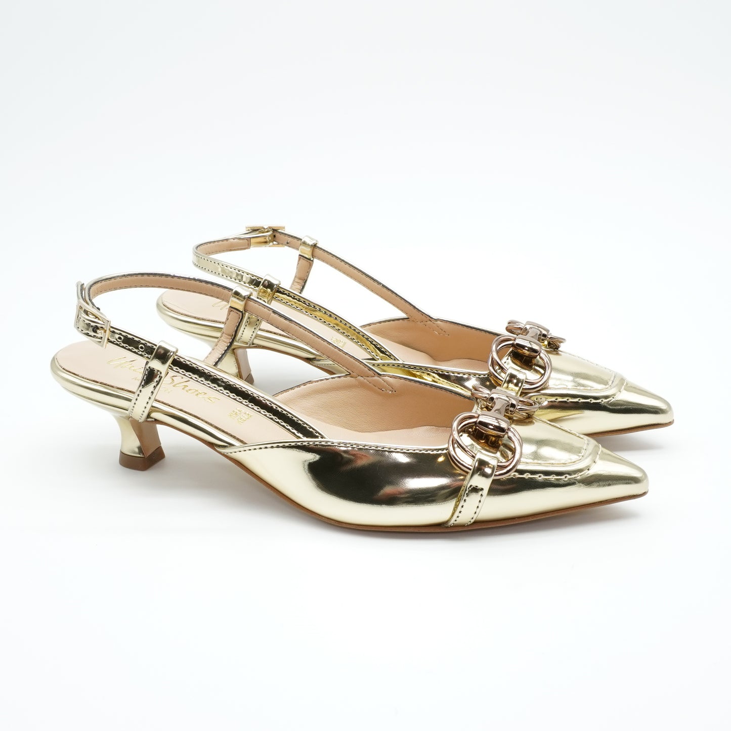 Slingback Kittenheel Gold