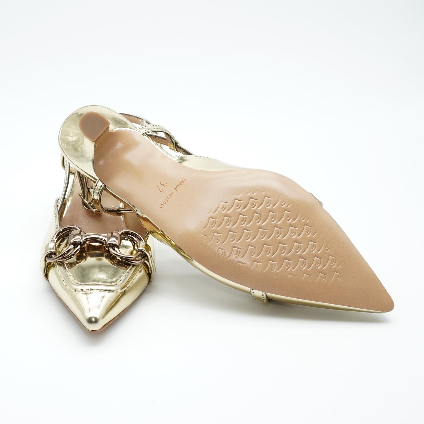 Slingback Kittenheel Gold